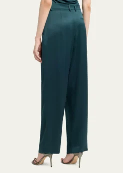 Giorgio ArmaniPleated Silk Straight-Leg Trousers