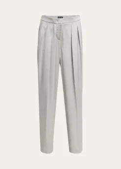 Giorgio ArmaniPleated Skinny Leg Silk Trousers