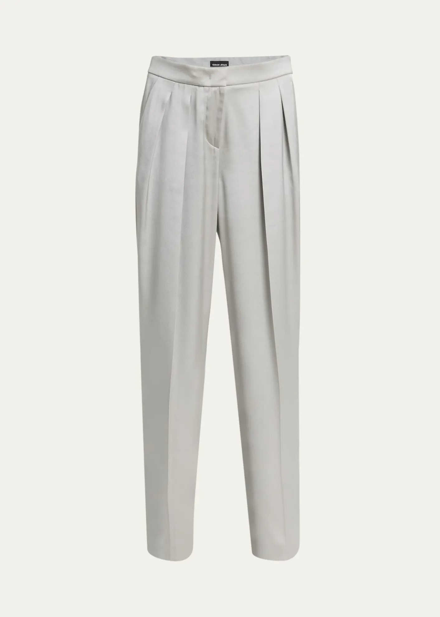 Giorgio ArmaniPleated Skinny Leg Silk Trousers