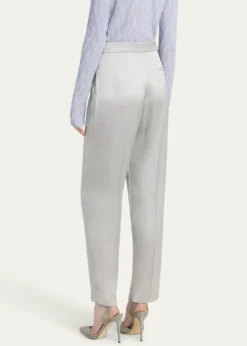 Giorgio ArmaniPleated Skinny Leg Silk Trousers