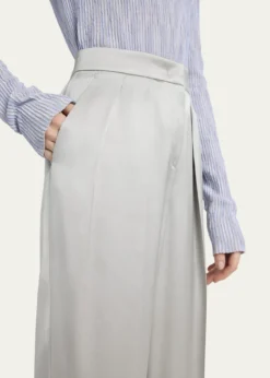 Giorgio ArmaniPleated Skinny Leg Silk Trousers