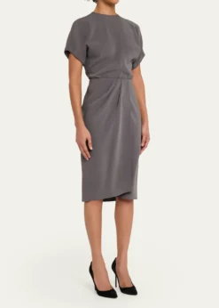 Giorgio ArmaniPleated Washed Silk Crepe Dress