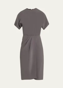Giorgio ArmaniPleated Washed Silk Crepe Dress
