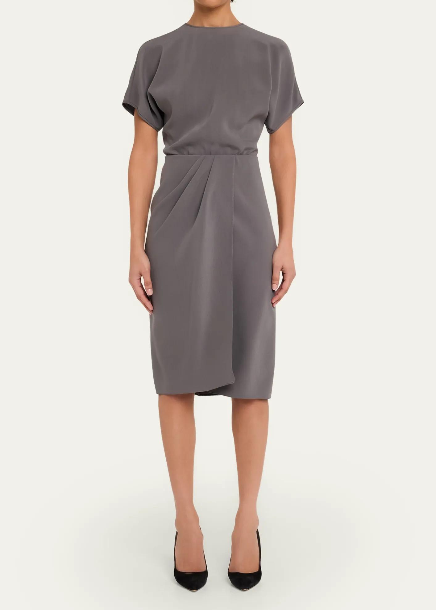 Giorgio ArmaniPleated Washed Silk Crepe Dress