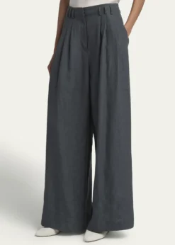 Giorgio ArmaniPleated Wide-Leg Linen Trousers