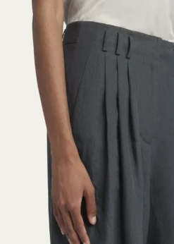 Giorgio ArmaniPleated Wide-Leg Linen Trousers