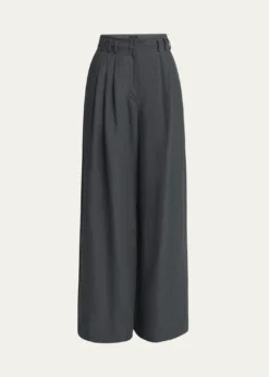 Giorgio ArmaniPleated Wide-Leg Linen Trousers