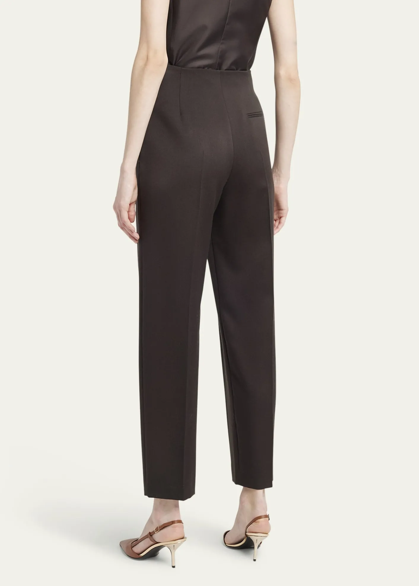 Giorgio ArmaniPleated Wool Straight-Leg Ankle Trousers