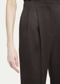 Giorgio ArmaniPleated Wool Straight-Leg Ankle Trousers