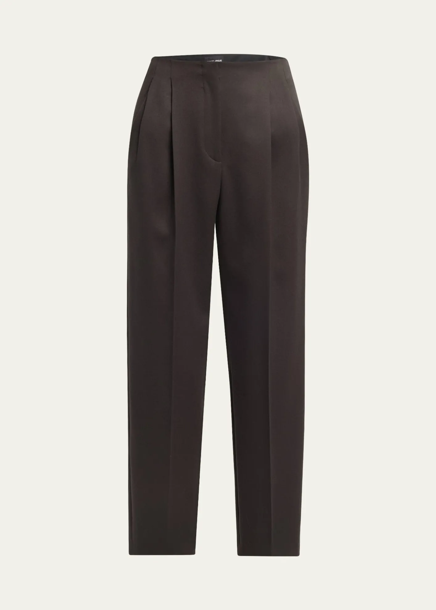 Giorgio ArmaniPleated Wool Straight-Leg Ankle Trousers