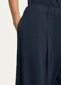 Giorgio ArmaniPlisse Balloon-Leg Split-Hem Trousers