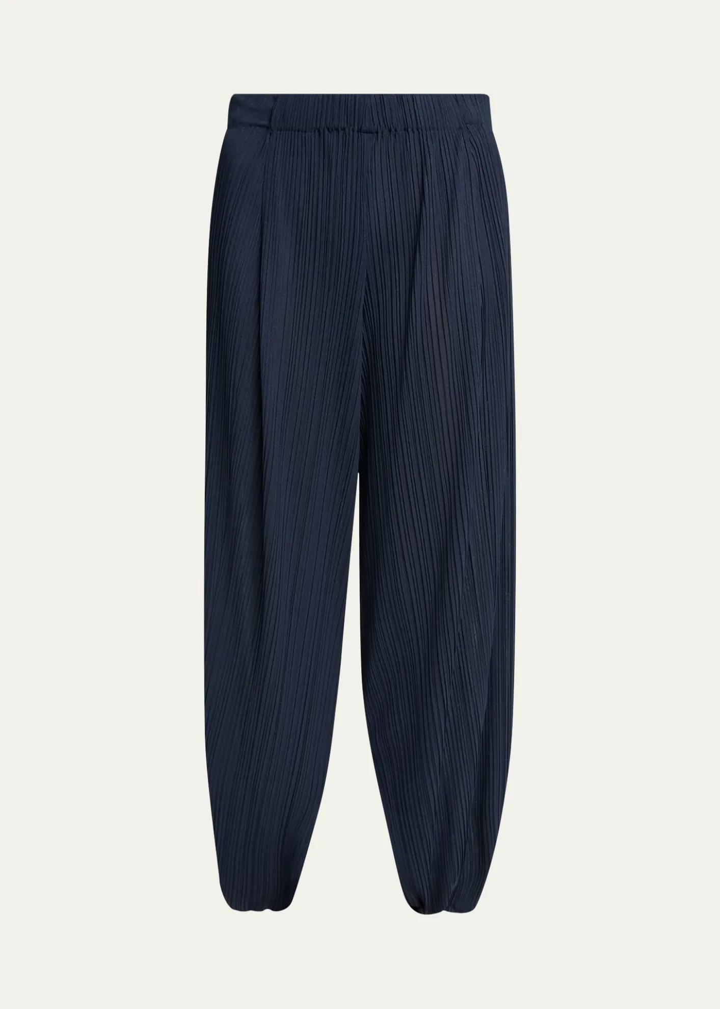Giorgio ArmaniPlisse Balloon-Leg Split-Hem Trousers