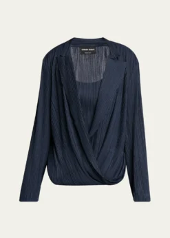 Giorgio ArmaniPlisse Jersey Layered Blouse