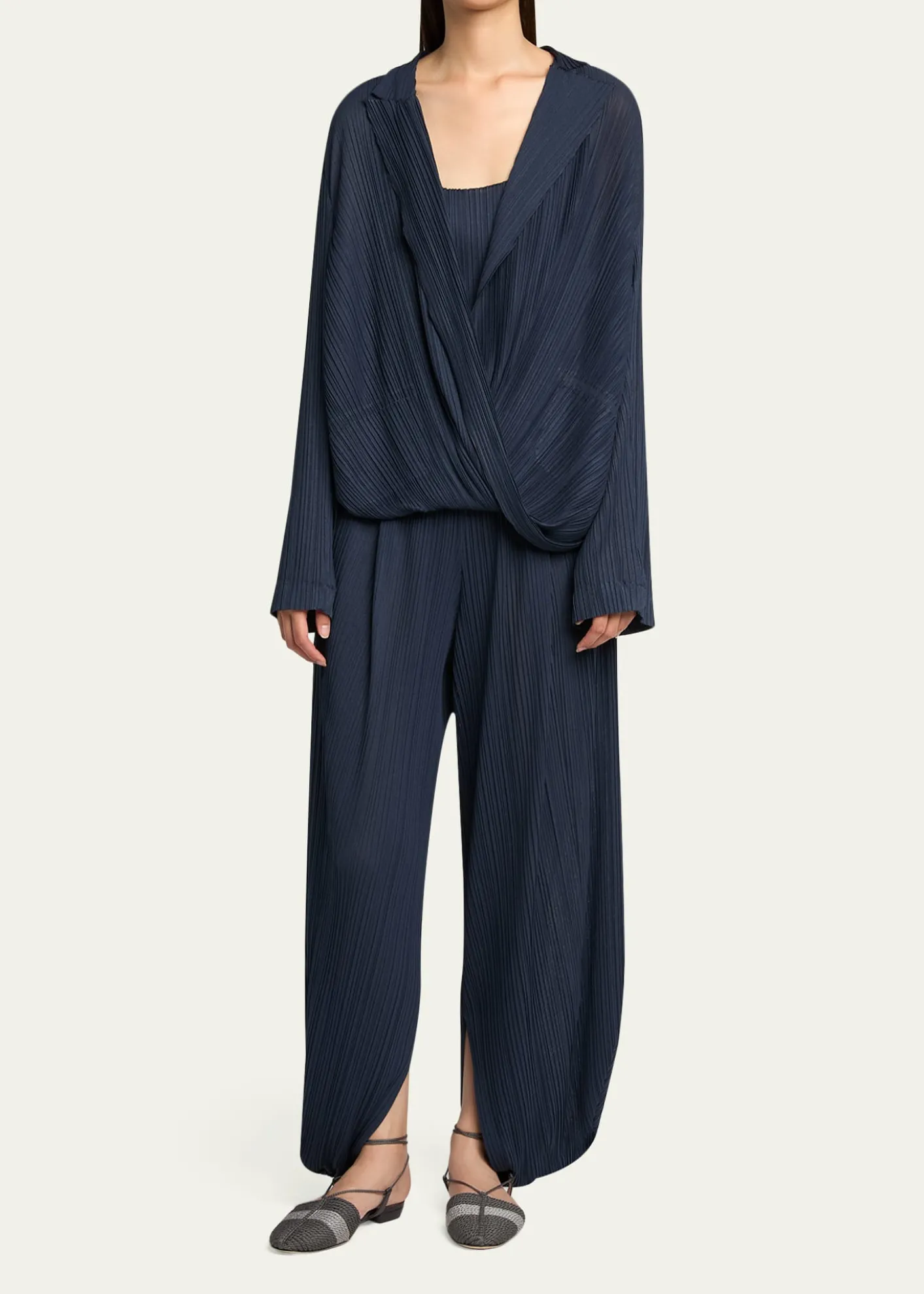 Giorgio ArmaniPlisse Jersey Layered Blouse