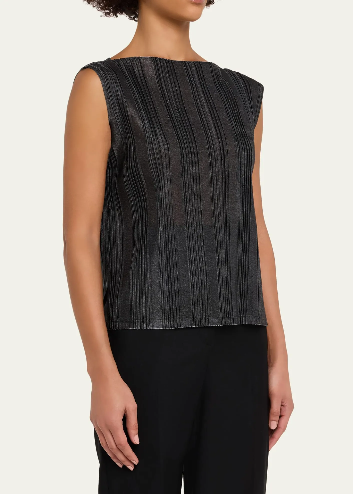 Giorgio ArmaniPlisse Jersey Sleeveless Top