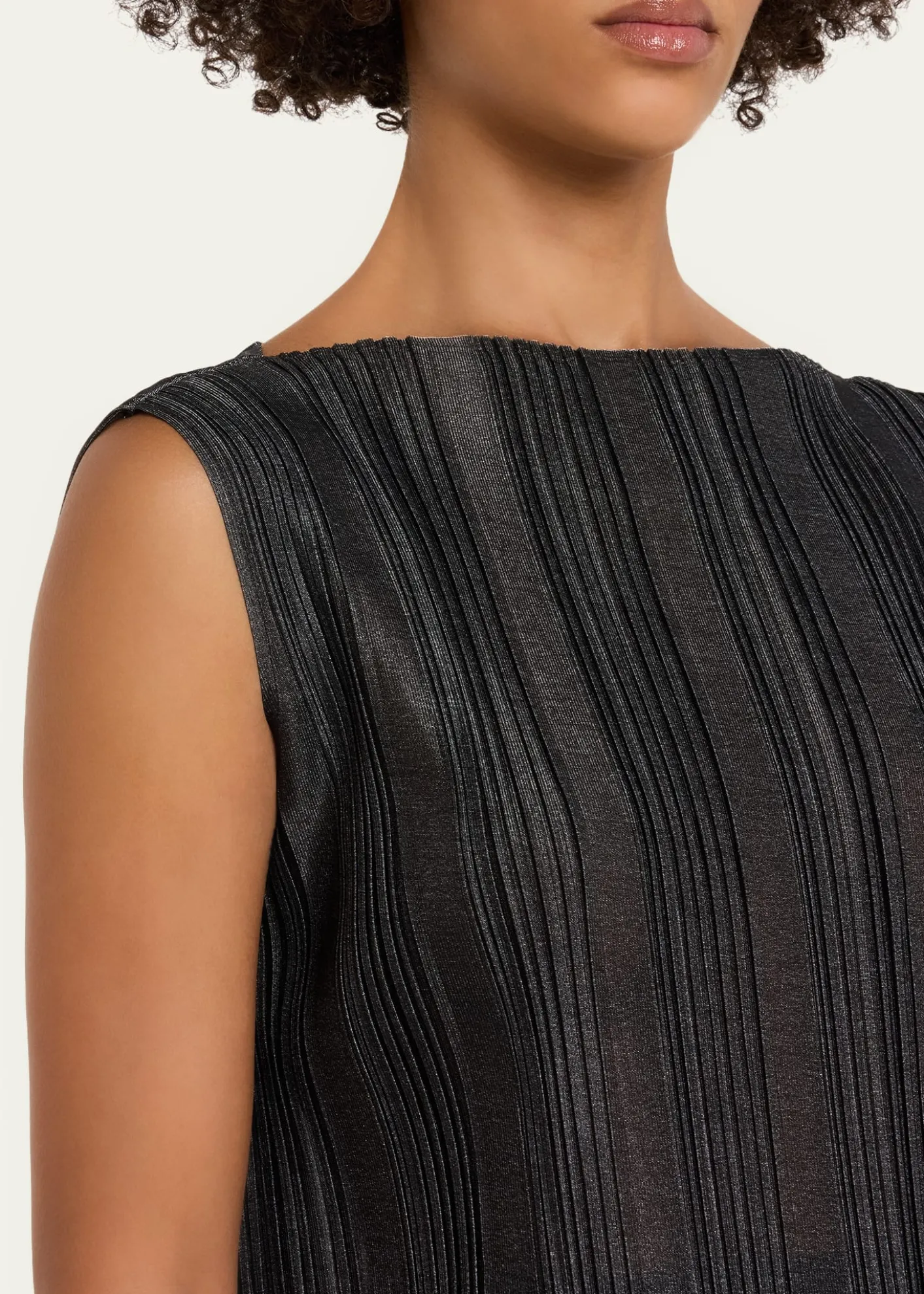 Giorgio ArmaniPlisse Jersey Sleeveless Top
