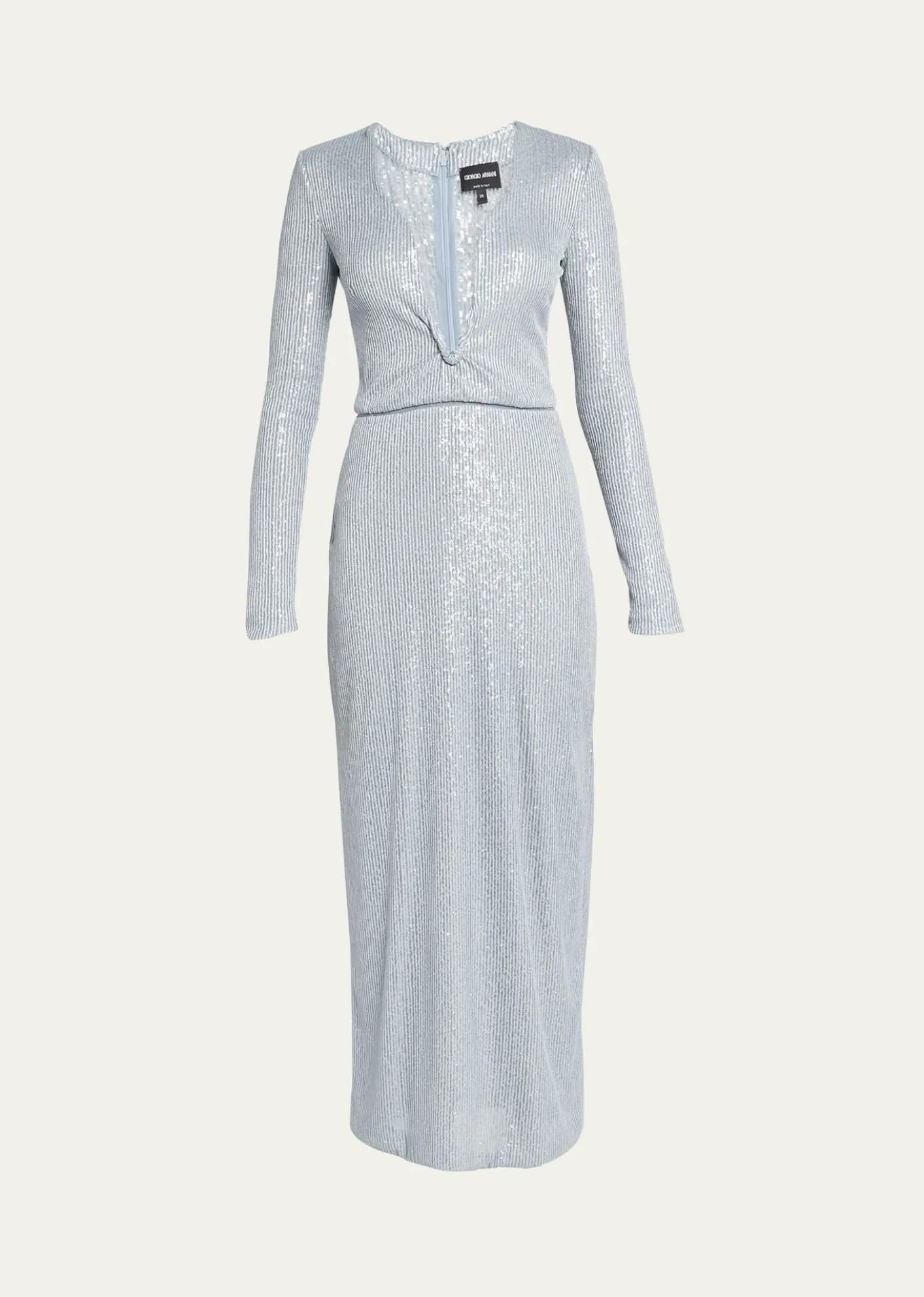 Giorgio ArmaniPlunging Sequined Knit Dress