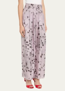 Giorgio ArmaniPrinted Silk Wide-Leg Pants