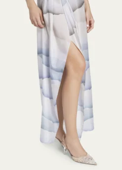 Giorgio ArmaniPrinted Strapless Ruched Silk Dress