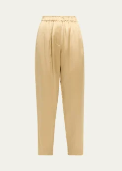 Giorgio ArmaniRelaxed-Leg Silk Pull-On Trousers