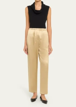 Giorgio ArmaniRelaxed-Leg Silk Pull-On Trousers