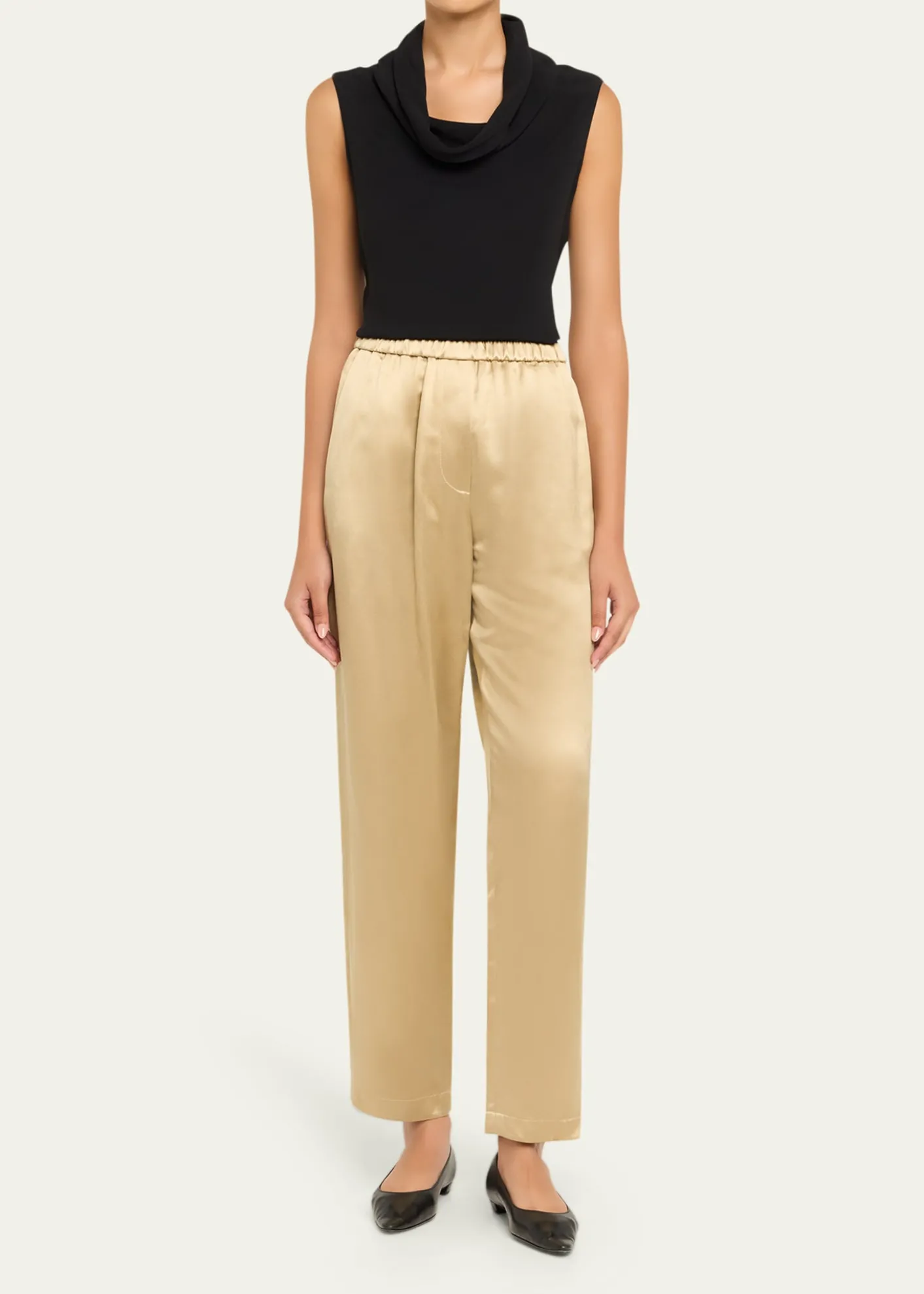 Giorgio ArmaniRelaxed-Leg Silk Pull-On Trousers