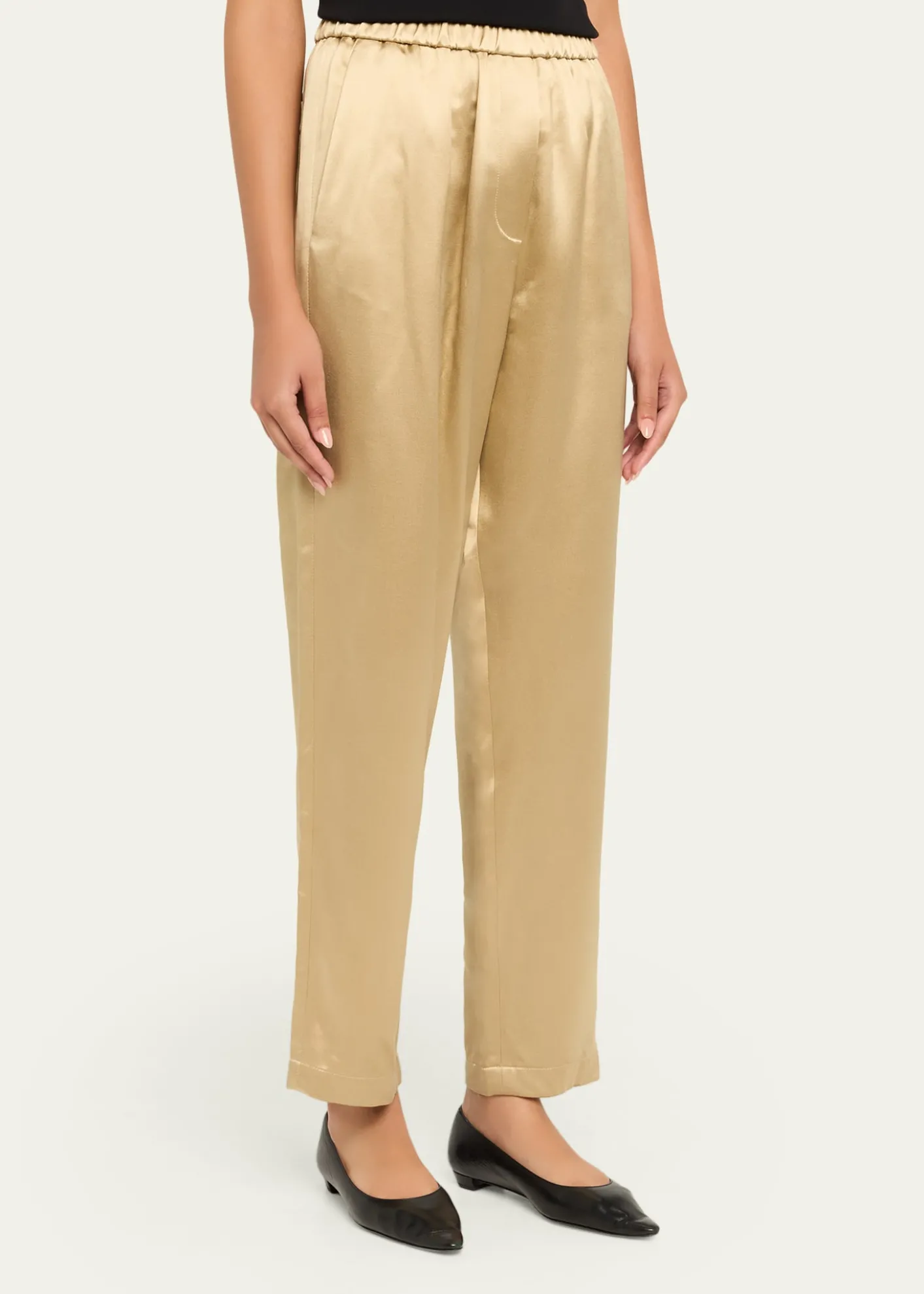 Giorgio ArmaniRelaxed-Leg Silk Pull-On Trousers