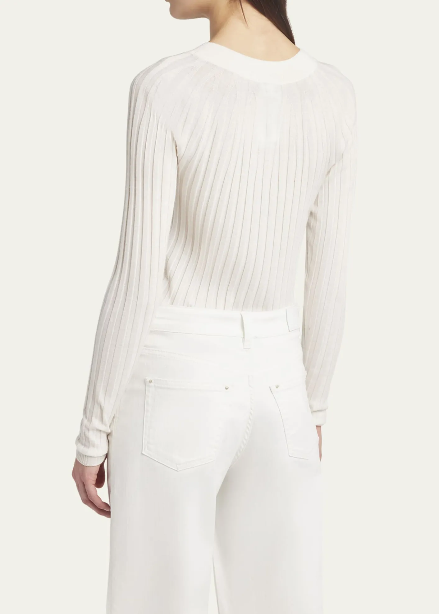 Giorgio ArmaniRibbed Cashmere Silk Top