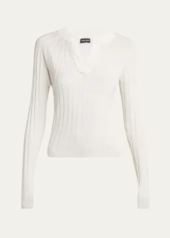 Giorgio ArmaniRibbed Cashmere Silk Top