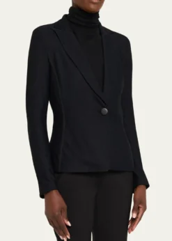 Giorgio ArmaniRice Stitch Jersey Single-Breasted Jacket