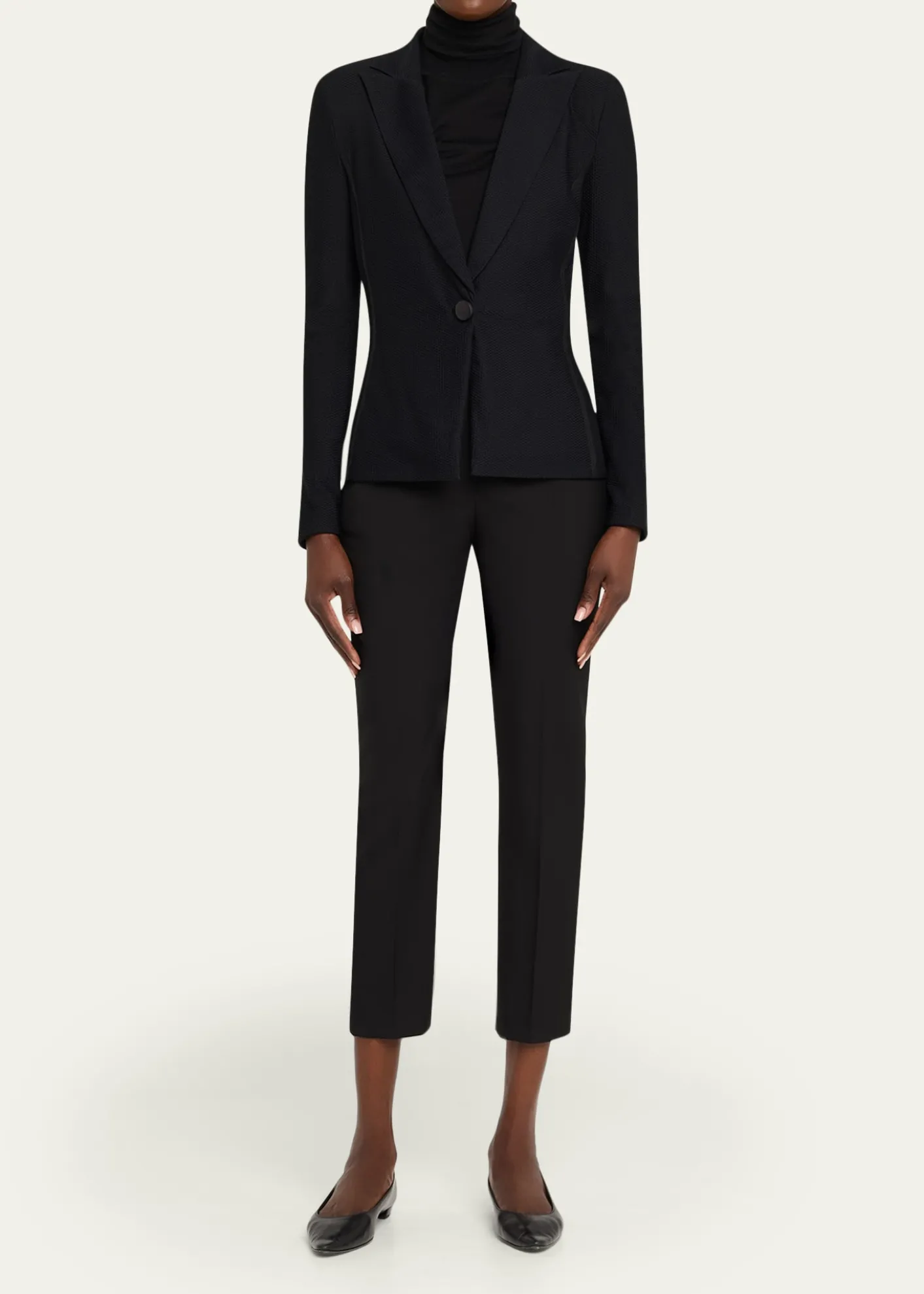 Giorgio ArmaniRice Stitch Jersey Single-Breasted Jacket