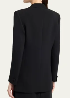 Giorgio ArmaniRosette Lapel Double-Breasted Blazer Jacket