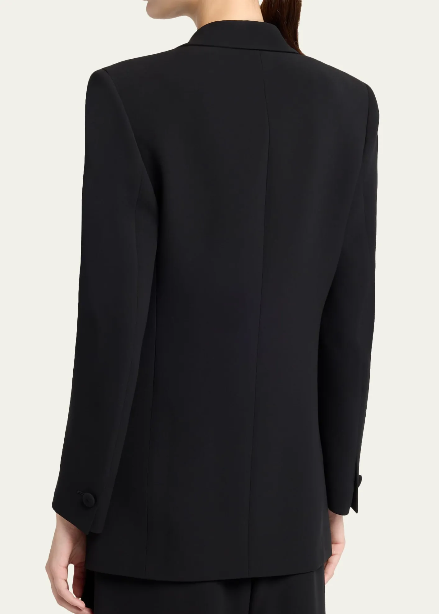 Giorgio ArmaniRosette Lapel Double-Breasted Blazer Jacket