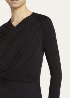 Giorgio ArmaniRuched Jersey Long-Sleeve Midi Dress