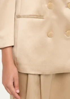 Giorgio ArmaniSatin Double-Breasted Blazer Jacket