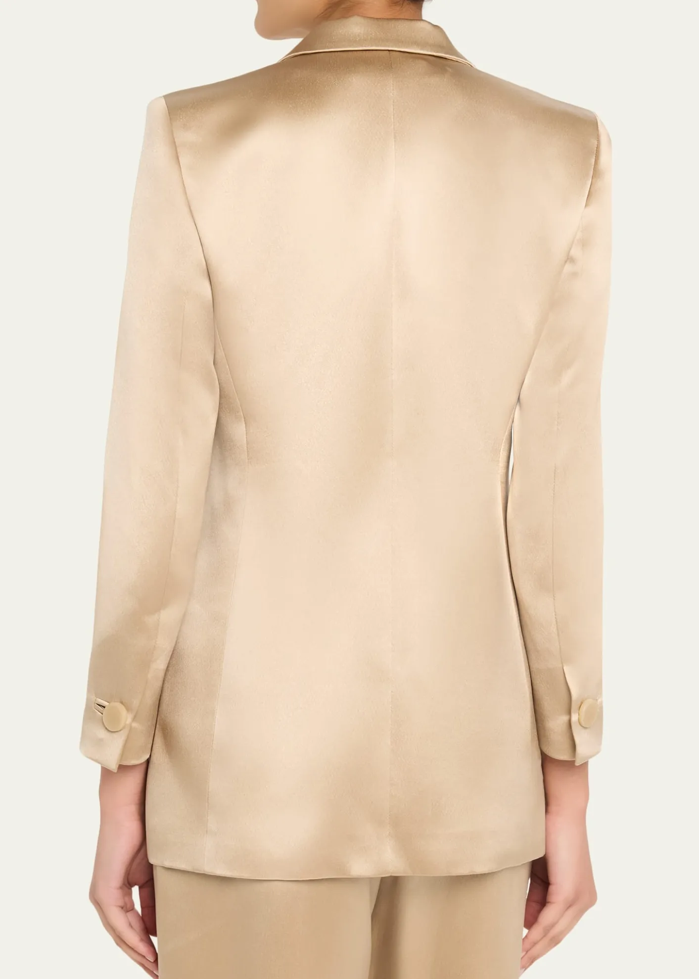 Giorgio ArmaniSatin Double-Breasted Blazer Jacket
