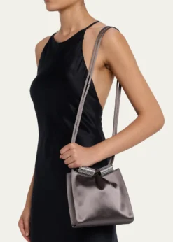 Giorgio ArmaniSatin Shoulder Bag with Rhinestone Detail