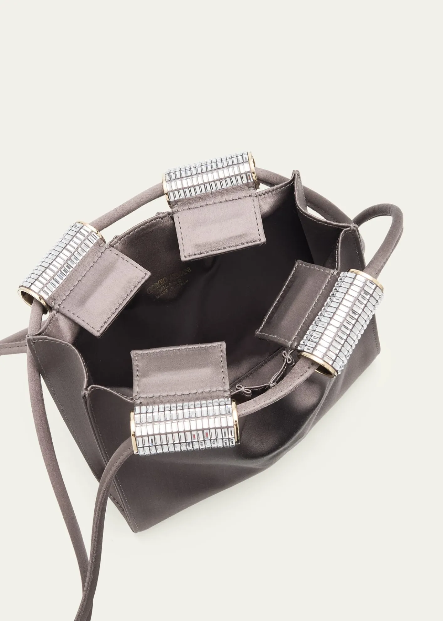Giorgio ArmaniSatin Shoulder Bag with Rhinestone Detail
