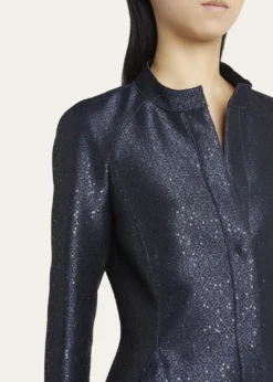Giorgio ArmaniSequin Jacquard Single-Breasted Evening Jacket