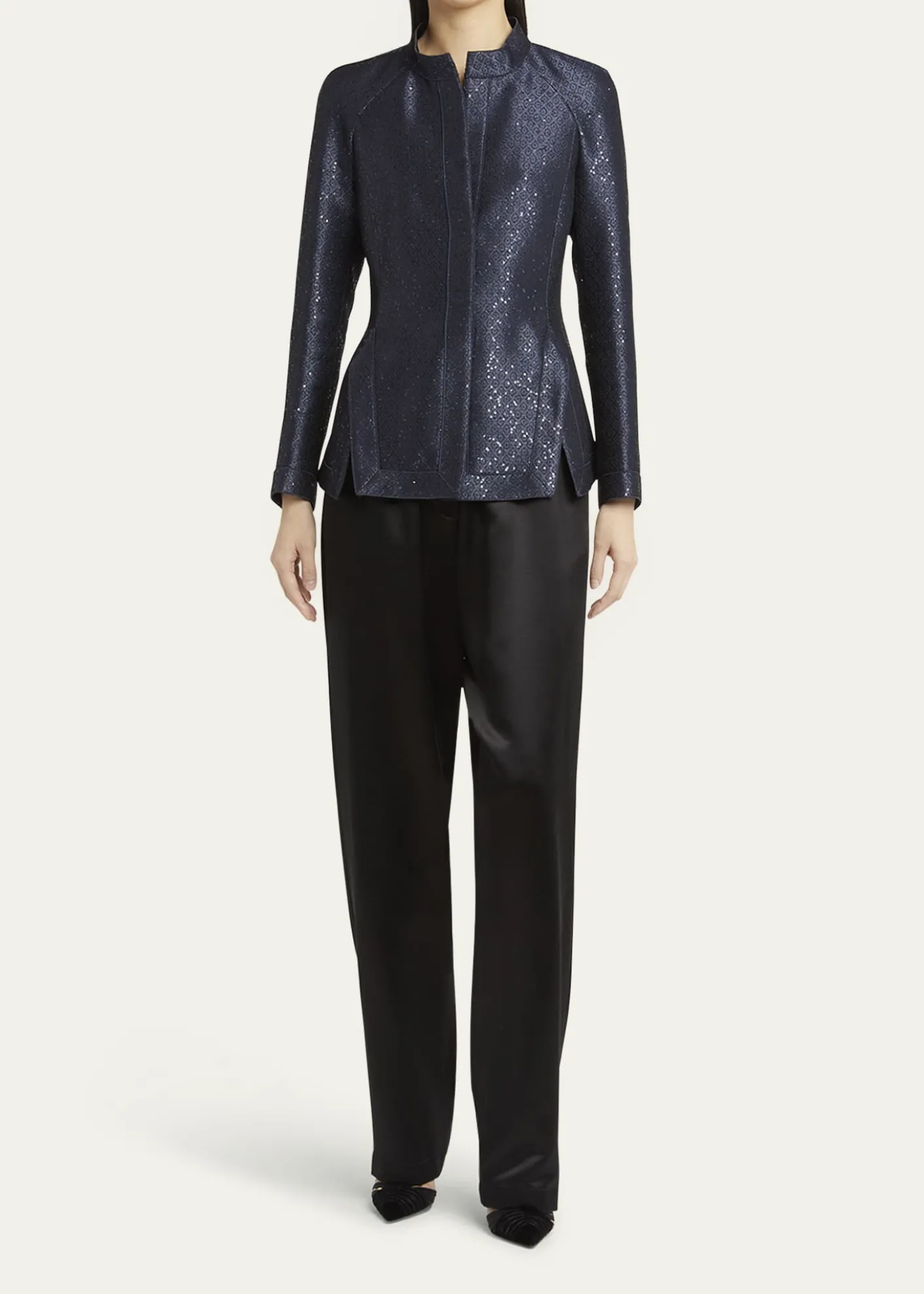 Giorgio ArmaniSequin Jacquard Single-Breasted Evening Jacket