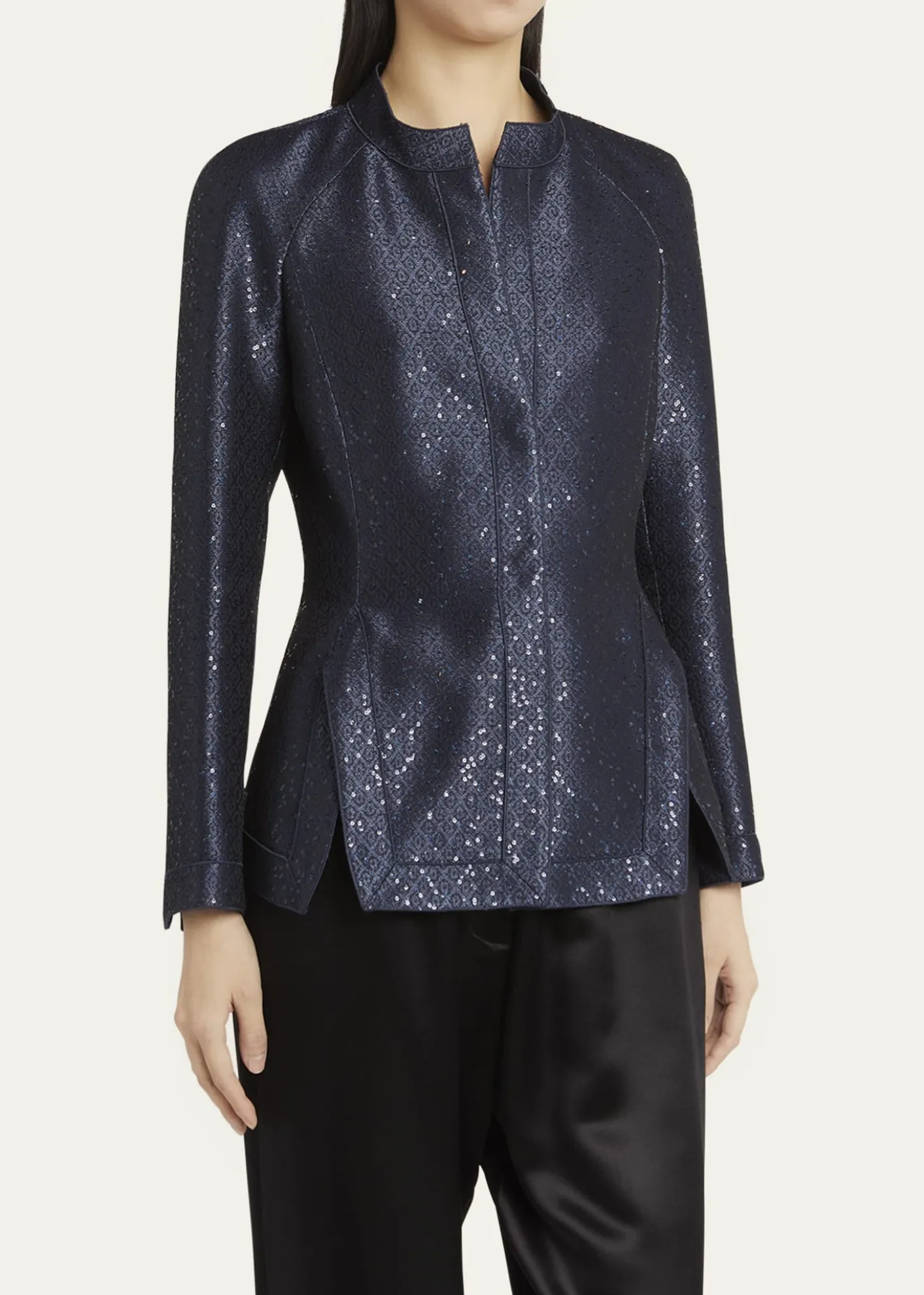 Giorgio ArmaniSequin Jacquard Single-Breasted Evening Jacket