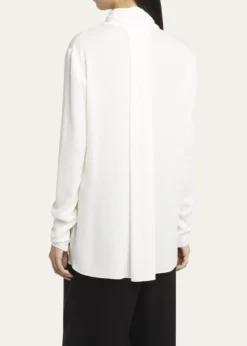 Giorgio ArmaniShawl-Collar Silk Georgette Blouse