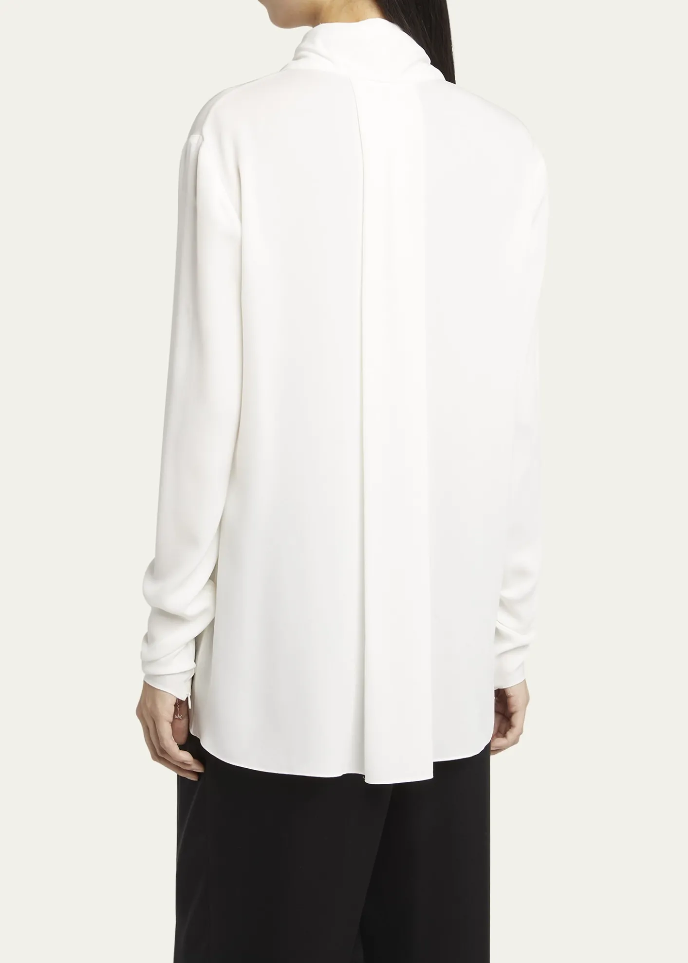 Giorgio ArmaniShawl-Collar Silk Georgette Blouse