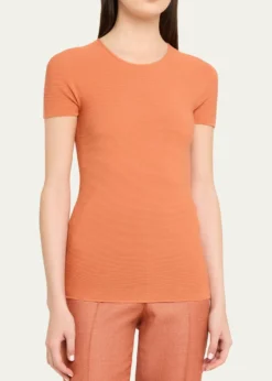 Giorgio ArmaniShort-Sleeve Crewneck Sweater