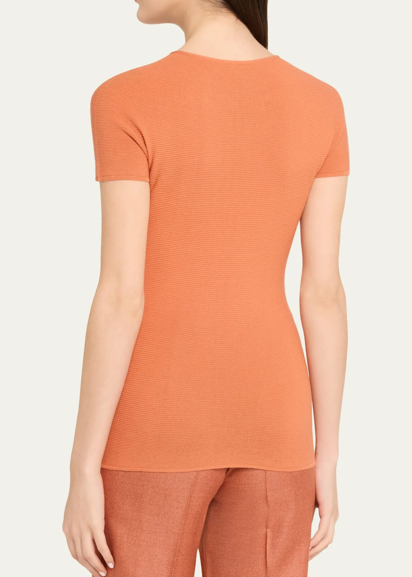 Giorgio ArmaniShort-Sleeve Crewneck Sweater