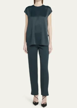 Giorgio ArmaniShort Sleeve Silk Blouse