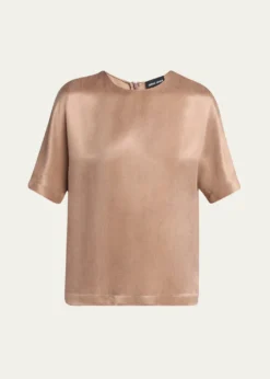 Giorgio ArmaniShort Sleeve Viscose-Blend Top