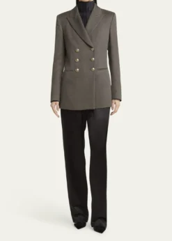 Giorgio ArmaniSilk Cotton Double-Breasted Blazer