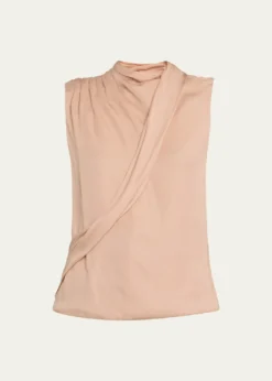 Giorgio ArmaniSilk Cross-Front Blouse