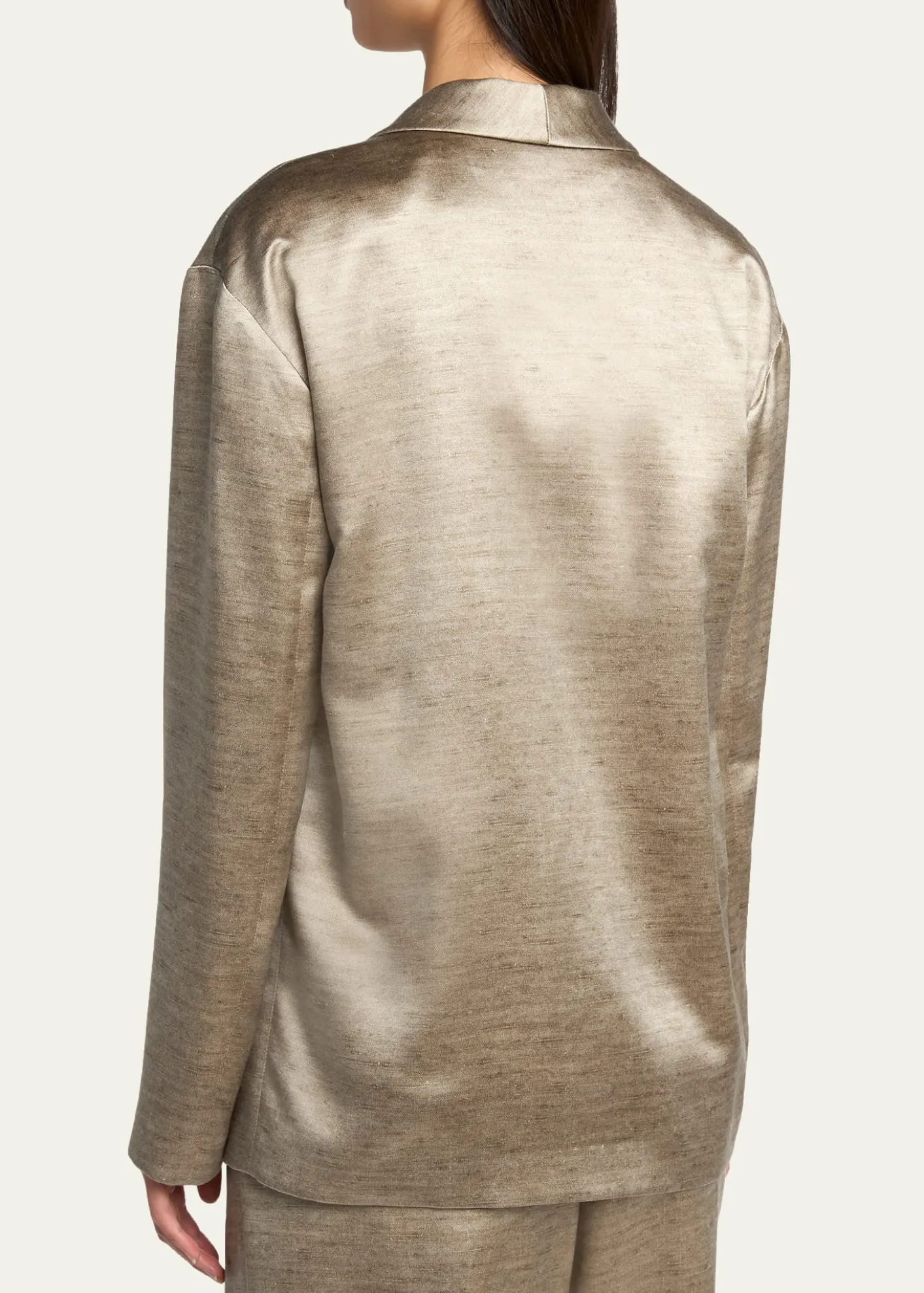 Giorgio ArmaniSilk Double-Breasted Blazer Jacket